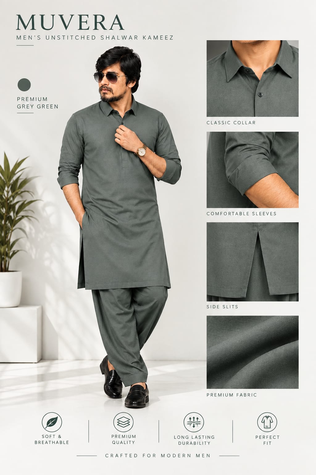 Muvera Classic Unstitched Shalwar Kameez