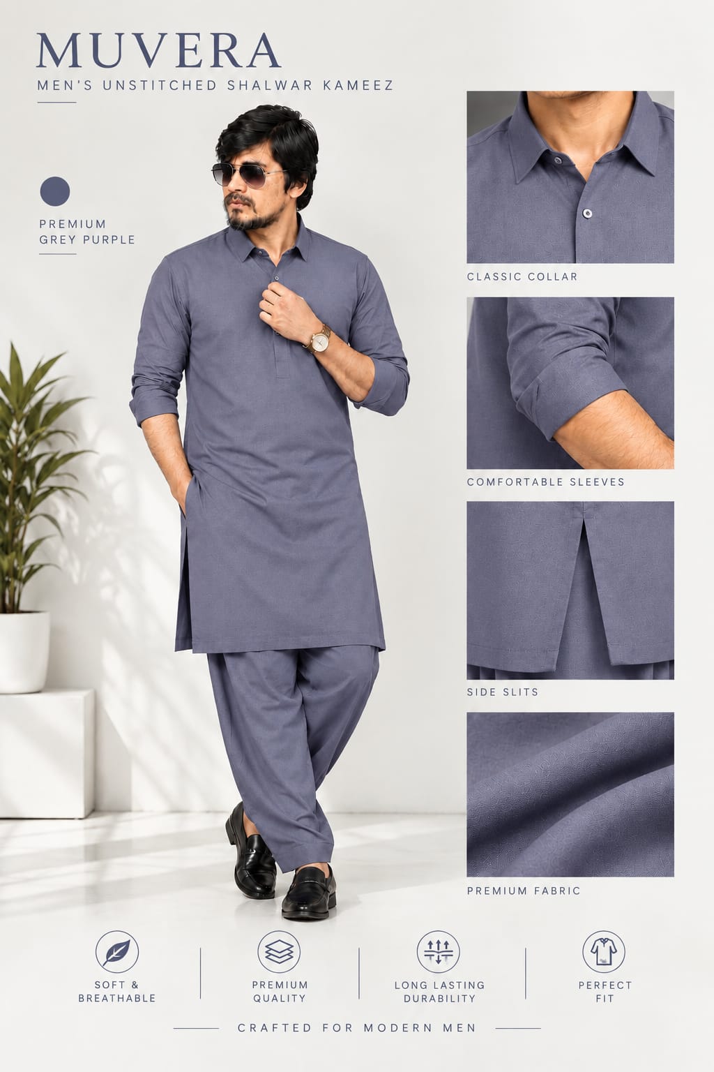 Muvera Classic Unstitched Shalwar Kameez